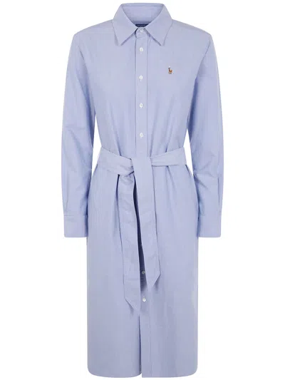 POLO RALPH LAUREN CORY LONG SLEEVE DAY DRESS,211928804 002 BLUE