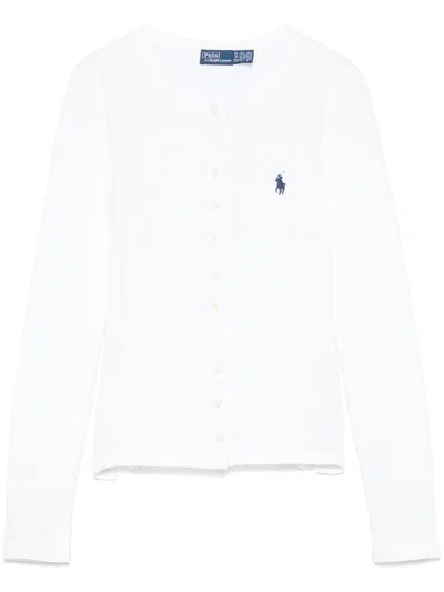 POLO RALPH LAUREN CREWNECK MSH BT LONG SLEEVE CARDIGAN,211941175 004 WHITE