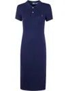 Polo Ralph Lauren Midi Cbl Short Sleeve Day Dress In Blue