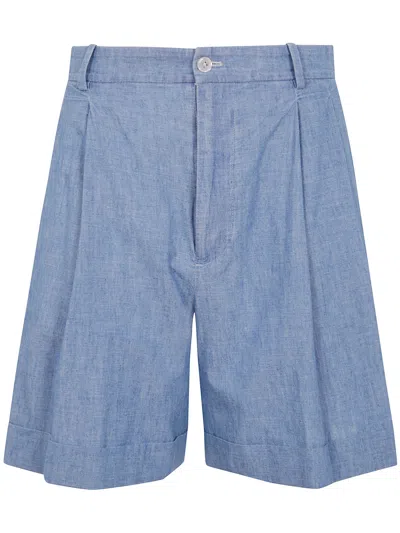 POLO RALPH LAUREN PLEATED BERMUDA PANTS,211959939 001 PLNCHAMBRAY