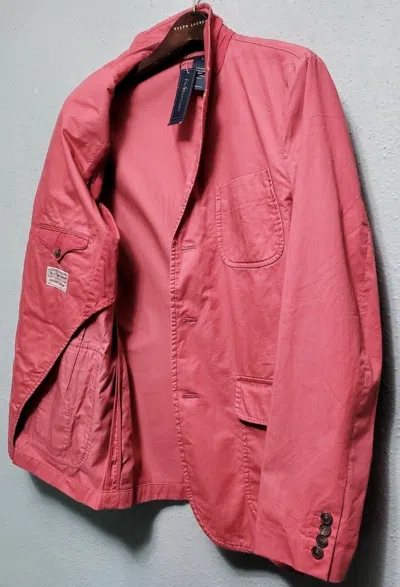Pre-owned Polo Ralph Lauren $295  Langley Mens 3-button Chino Sport-coat/jacket :44r & 44l In Red
