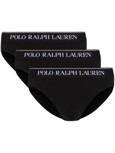 Polo Ralph Lauren Briefs Pack Of 3 In Black Cotton