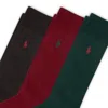 Polo Ralph Lauren 3 Pack Cotton Rib Casual Men's Socks In Multi