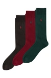 Polo Ralph Lauren 3-pack Crew Socks In Green