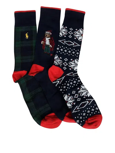 Polo Ralph Lauren 3-pack Mid-calf Socks In Multi