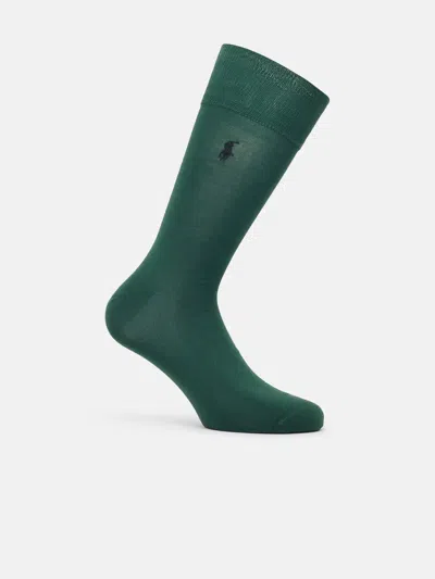 Polo Ralph Lauren '3 Pack' Multicolor Cotton Blend Socks In Green