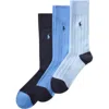 Polo Ralph Lauren 3-pack Ribbed Socks In Blue