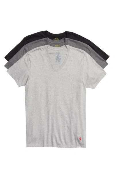 Polo Ralph Lauren 3-pack V-neck Undershirts In Anh/mah/pb