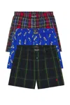 Polo Ralph Lauren 3 Pack Woven Boxer In Multi