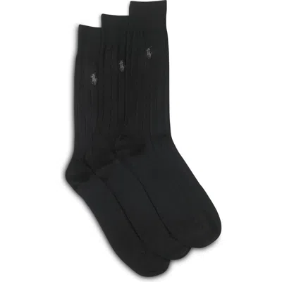 Polo Ralph Lauren 3-pk Dress Socks In Black
