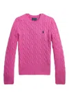 Polo Ralph Lauren Polo Pony Cable-knit Jumper In Pink