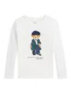 Polo Ralph Lauren Toddler And Little Girls Polo Bear Cotton Jersey Long-sleeve Tee In White