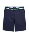 Polo Ralph Lauren Blue Bermuda Shorts With Belt In Stretch Cotton Boy In Blue