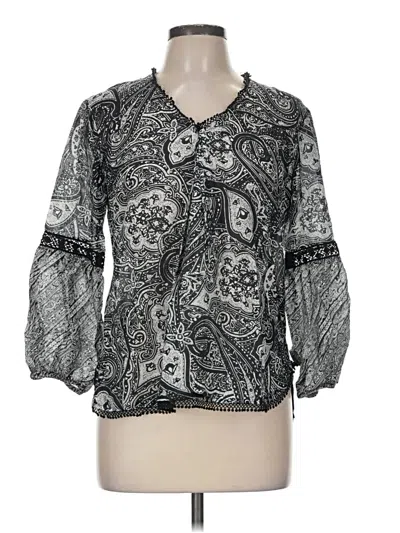 Pre-owned Polo Ralph Lauren 3/4 Sleeve Blouse In Black