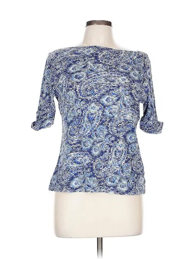 Pre-owned Polo Ralph Lauren 3/4 Sleeve Blouse In Blue