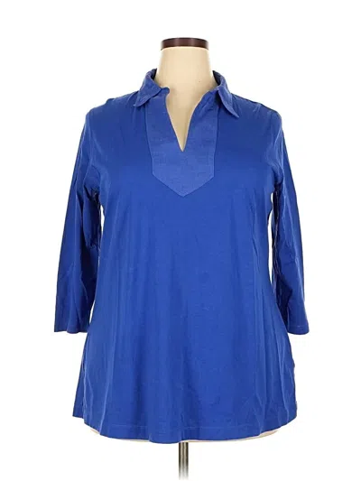 Pre-owned Polo Ralph Lauren 3/4 Sleeve Blouse In Blue