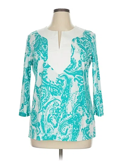 Pre-owned Polo Ralph Lauren 3/4 Sleeve Blouse In Blue