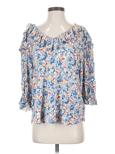 Pre-owned Polo Ralph Lauren 3/4 Sleeve Blouse In Blue