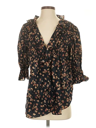 Pre-owned Polo Ralph Lauren 3/4 Sleeve Blouse In Blue