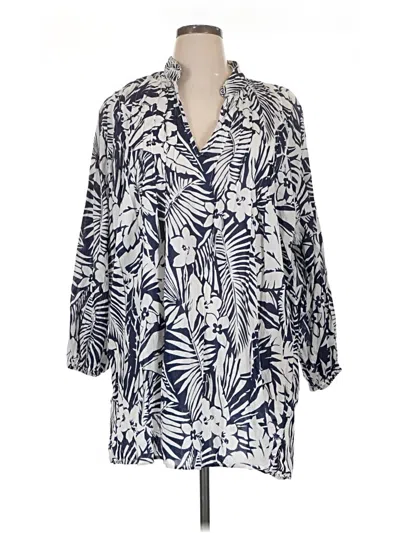 Pre-owned Polo Ralph Lauren 3/4 Sleeve Blouse In Blue