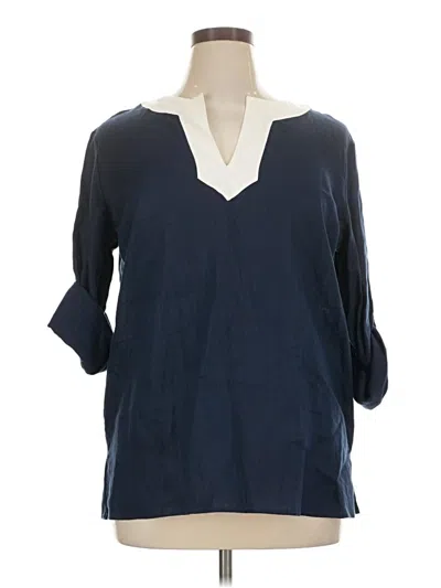 Pre-owned Polo Ralph Lauren 3/4 Sleeve Blouse In Blue