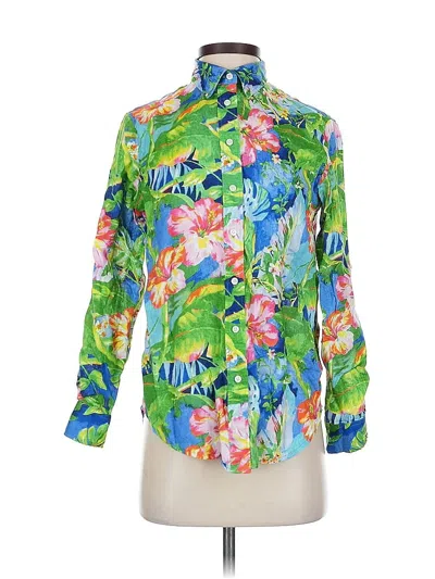 Pre-owned Polo Ralph Lauren 3/4 Sleeve Blouse In Green