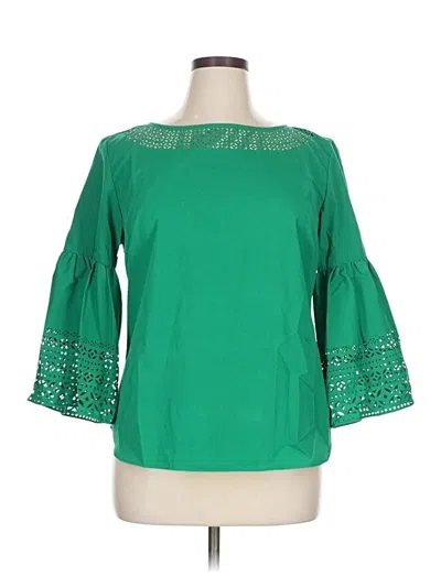 Pre-owned Polo Ralph Lauren 3/4 Sleeve Blouse In Green