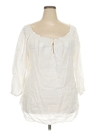 Pre-owned Polo Ralph Lauren 3/4 Sleeve Blouse In Ivory