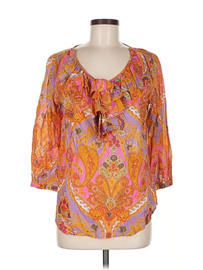 Pre-owned Polo Ralph Lauren 3/4 Sleeve Blouse In Orange