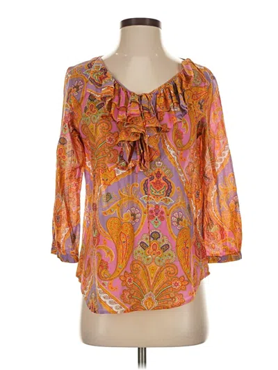 Pre-owned Polo Ralph Lauren 3/4 Sleeve Blouse In Orange