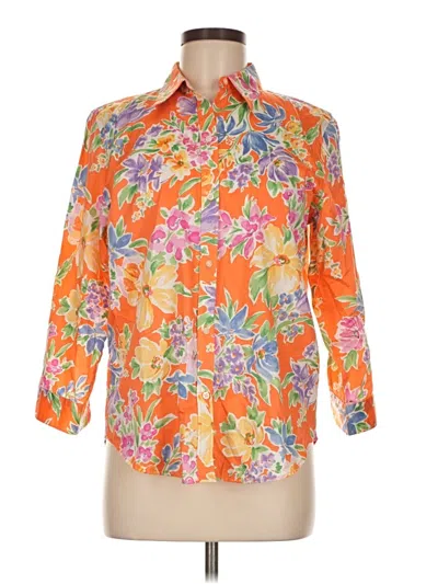 Pre-owned Polo Ralph Lauren 3/4 Sleeve Blouse In Orange