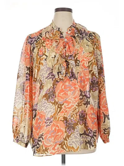 Pre-owned Polo Ralph Lauren 3/4 Sleeve Blouse In Orange