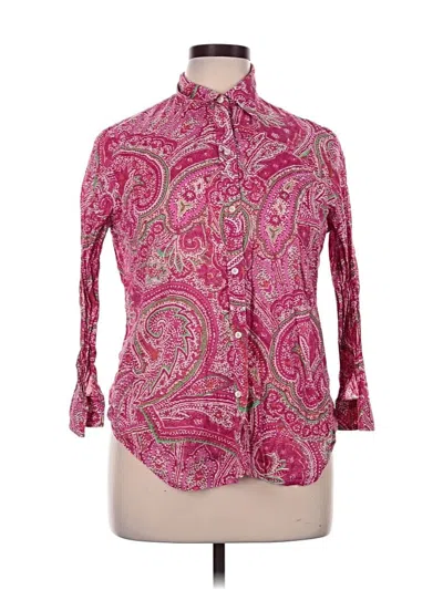 Pre-owned Polo Ralph Lauren 3/4 Sleeve Blouse In Pink