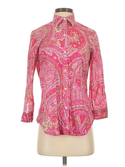 Pre-owned Polo Ralph Lauren 3/4 Sleeve Blouse In Pink