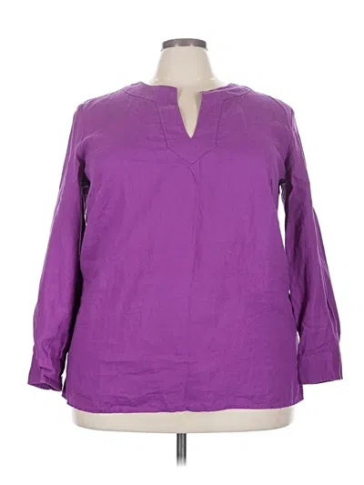 Pre-owned Polo Ralph Lauren 3/4 Sleeve Blouse In Purple
