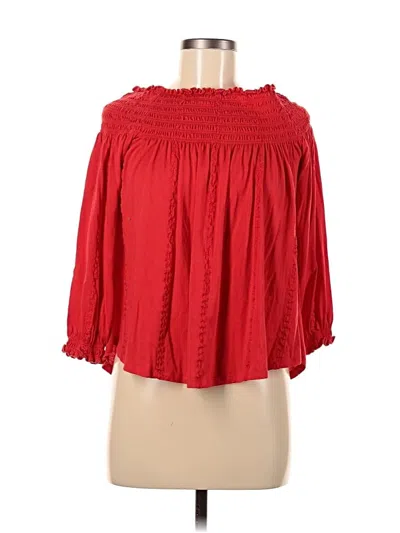 Pre-owned Polo Ralph Lauren 3/4 Sleeve Blouse In Red
