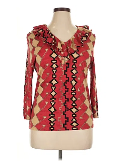 Pre-owned Polo Ralph Lauren 3/4 Sleeve Blouse In Red