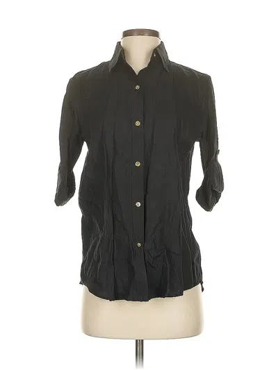 Pre-owned Polo Ralph Lauren 3/4 Sleeve Button Down Shirt In Black