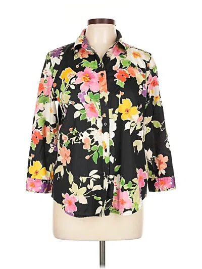 Pre-owned Polo Ralph Lauren 3/4 Sleeve Button Down Shirt In Black