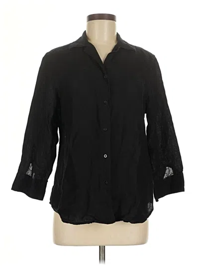 Pre-owned Polo Ralph Lauren 3/4 Sleeve Button Down Shirt In Black