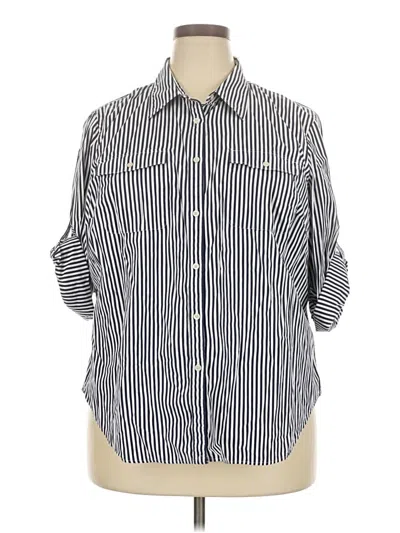 Pre-owned Polo Ralph Lauren 3/4 Sleeve Button Down Shirt In Black