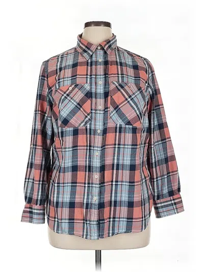 Pre-owned Polo Ralph Lauren 3/4 Sleeve Button Down Shirt In Blue