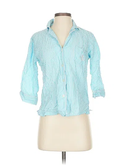 Pre-owned Polo Ralph Lauren 3/4 Sleeve Button Down Shirt In Blue