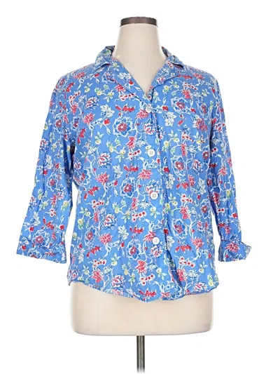 Pre-owned Polo Ralph Lauren 3/4 Sleeve Button Down Shirt In Blue