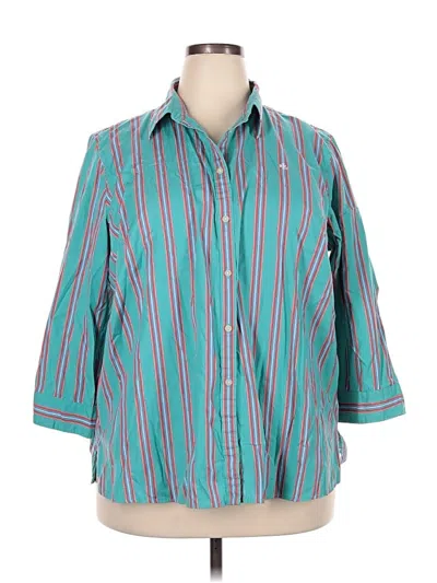 Pre-owned Polo Ralph Lauren 3/4 Sleeve Button Down Shirt In Blue