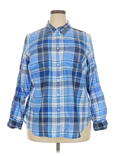 Pre-owned Polo Ralph Lauren 3/4 Sleeve Button Down Shirt In Blue