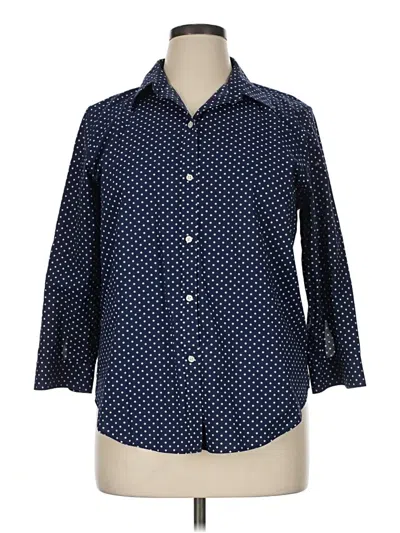 Pre-owned Polo Ralph Lauren 3/4 Sleeve Button Down Shirt In Blue