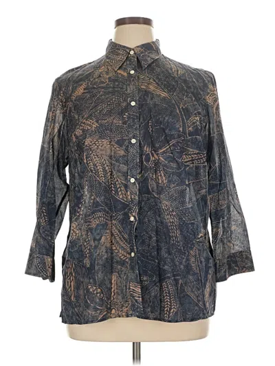 Pre-owned Polo Ralph Lauren 3/4 Sleeve Button Down Shirt In Blue