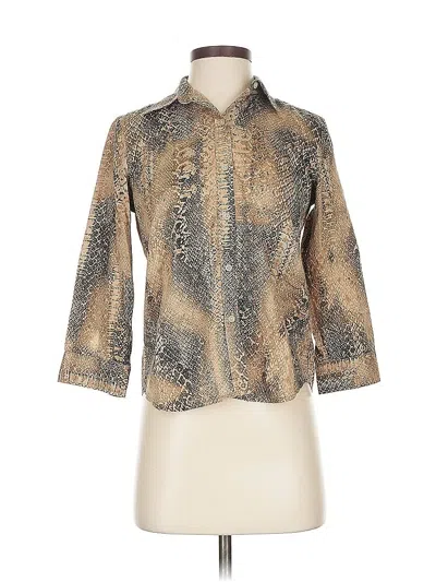 Pre-owned Polo Ralph Lauren 3/4 Sleeve Button Down Shirt In Brown