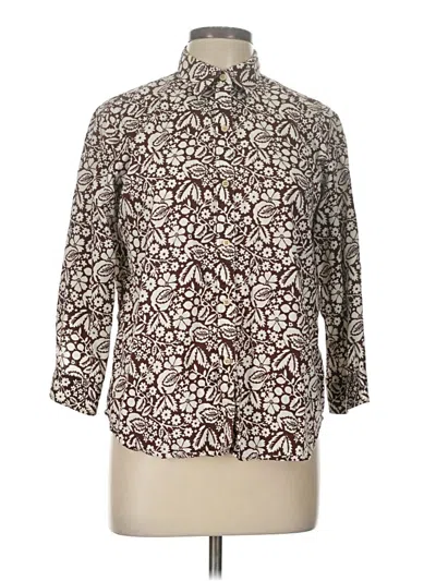 Pre-owned Polo Ralph Lauren 3/4 Sleeve Button Down Shirt In Brown